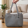 Ambient Grey Hand Crocheted Tote Handbag