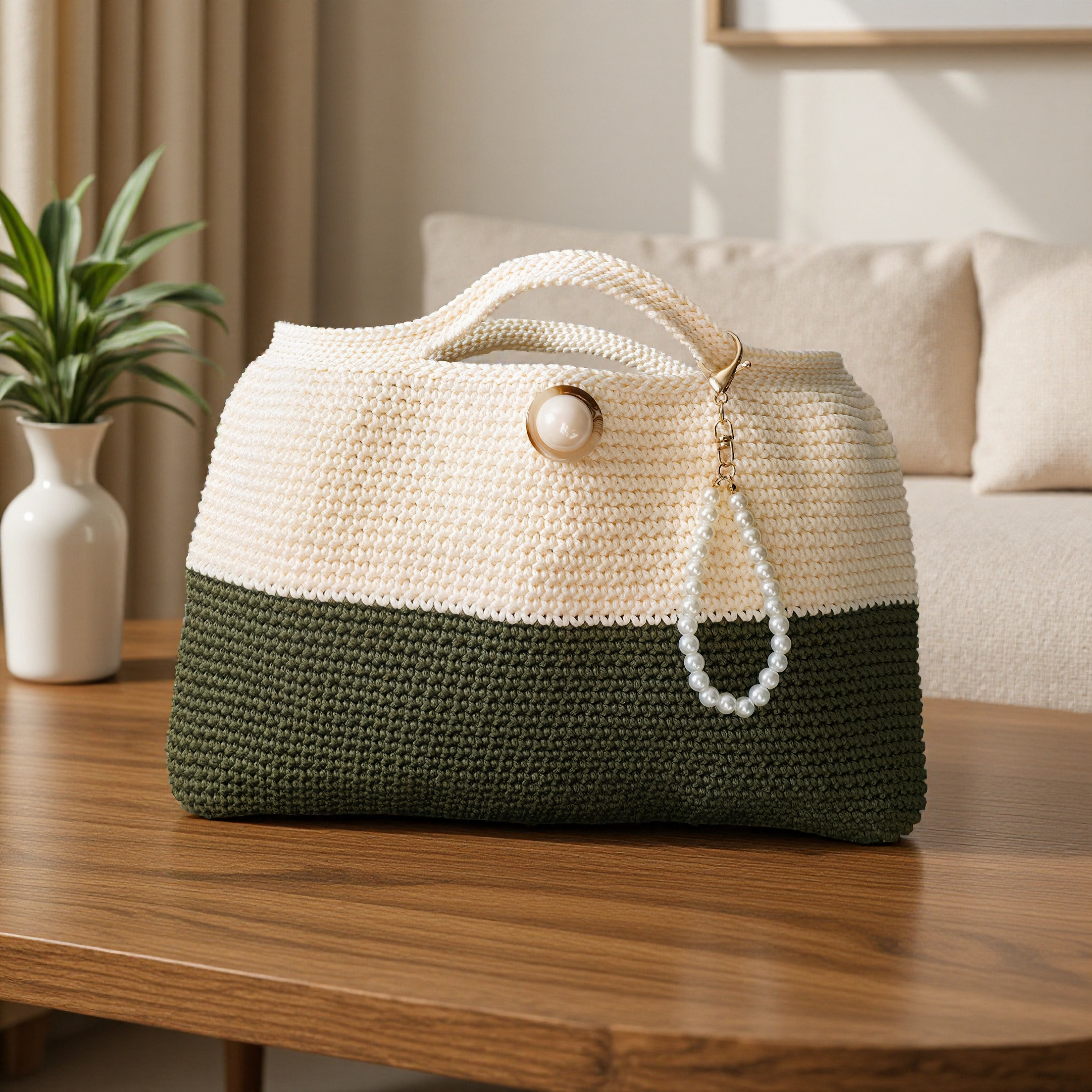 Olive Vineyard Hand Crocheted Handbag