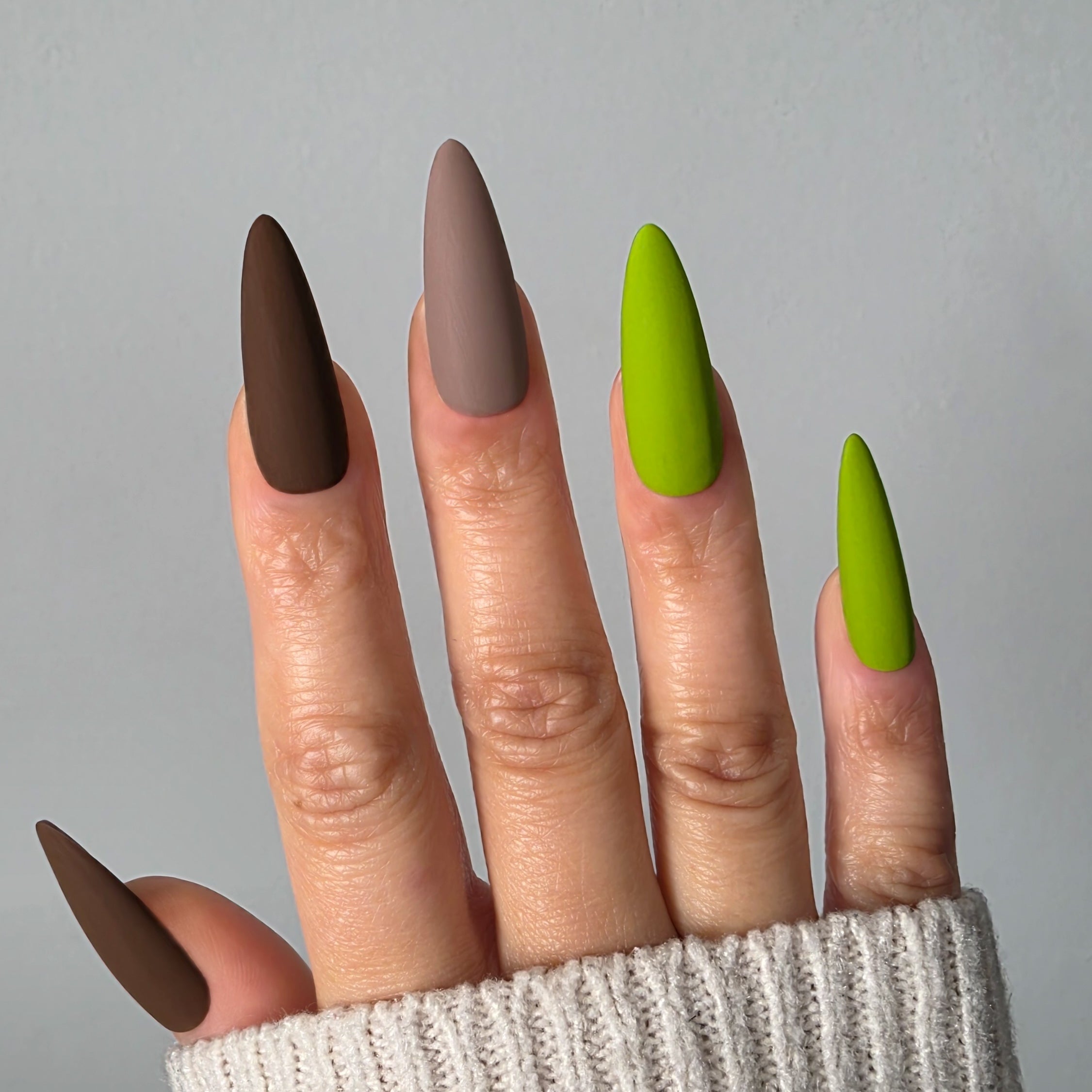 Dirty Matcha Latte Custom Press On Nail Set
