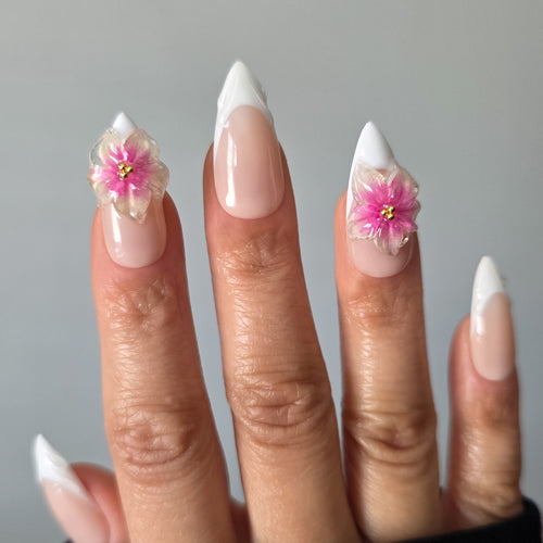 Blushing Petal French Tip Custom Press On Nail Set