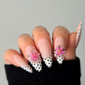 Rosé Dotted Bloom Custom Press On Nail Set
