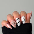 Blush Pink Dotted Garden Custom Press On Nail Set