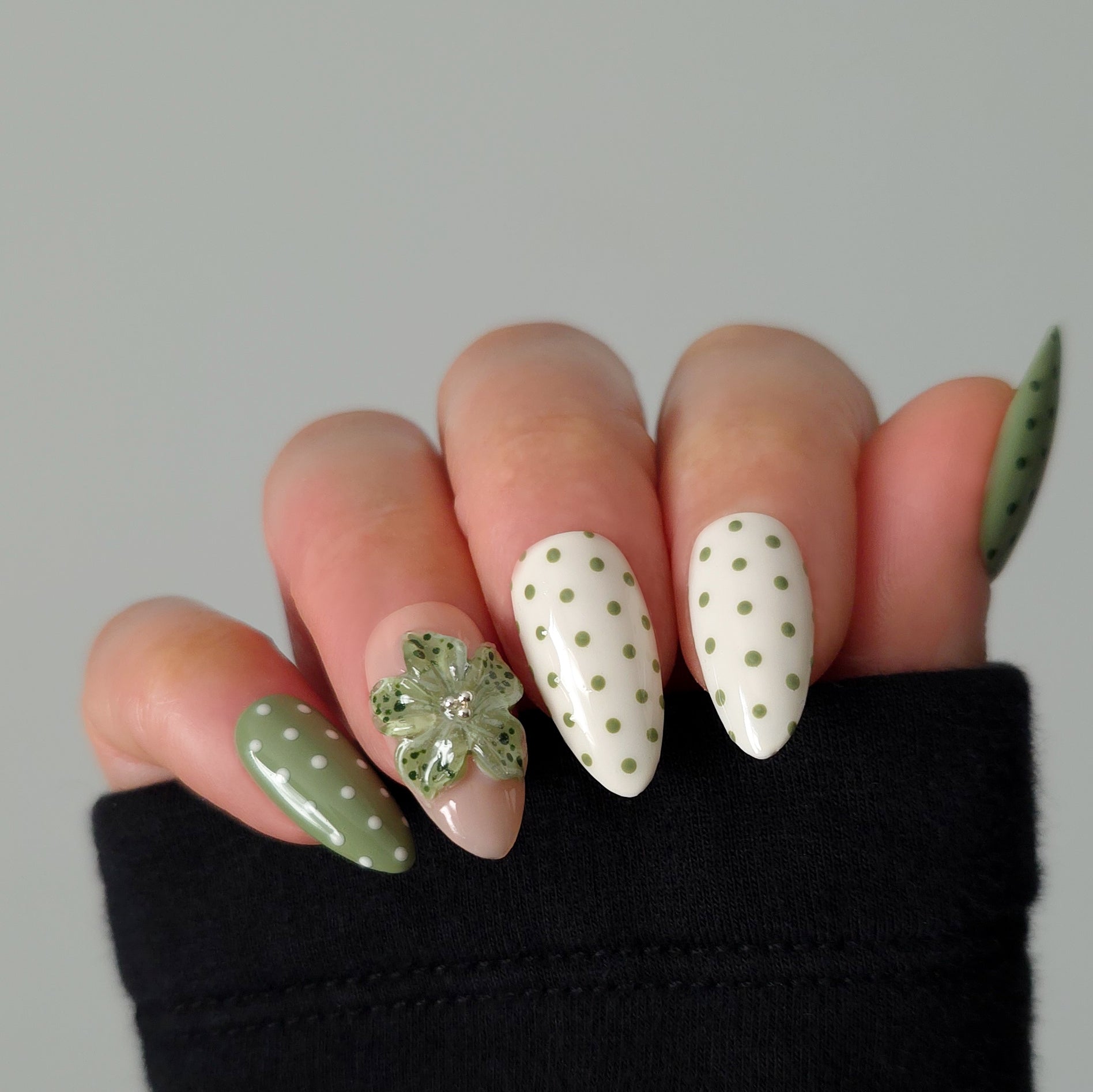 Sage Garden Bloom Custom Press On Nail Set