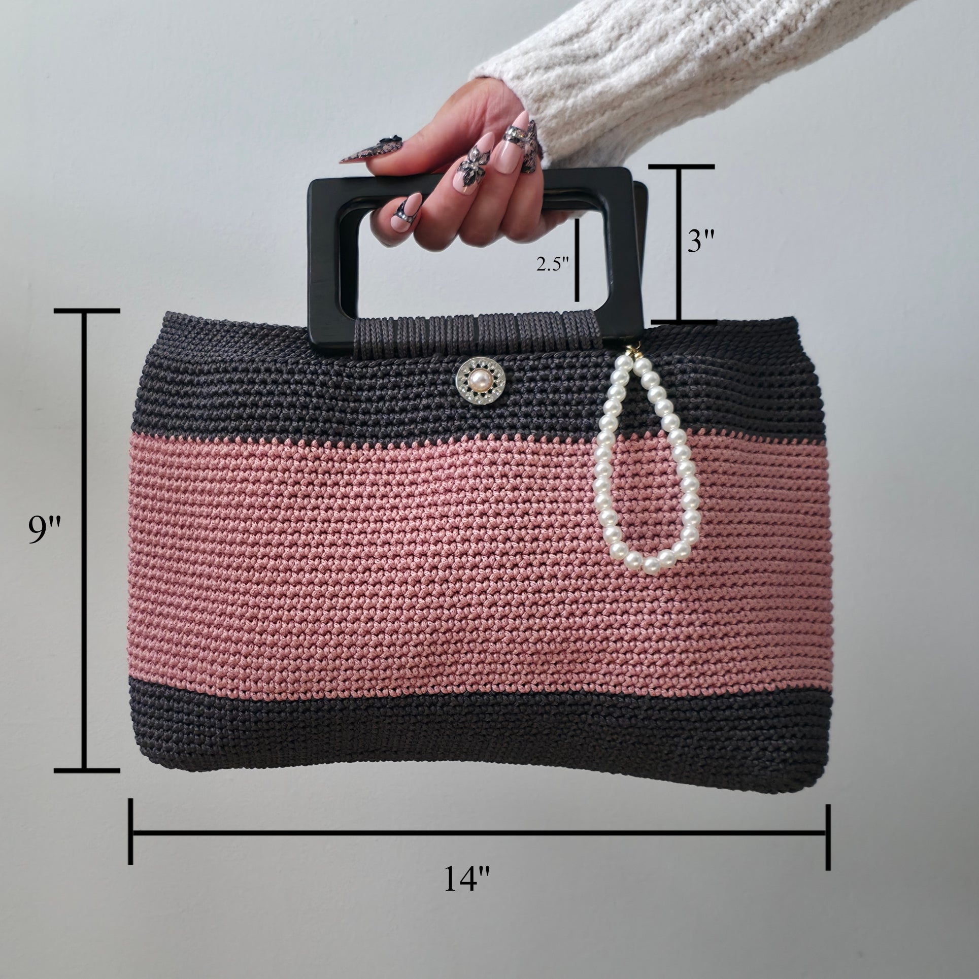 Pretty In Pink Hand Crocheted Handbag