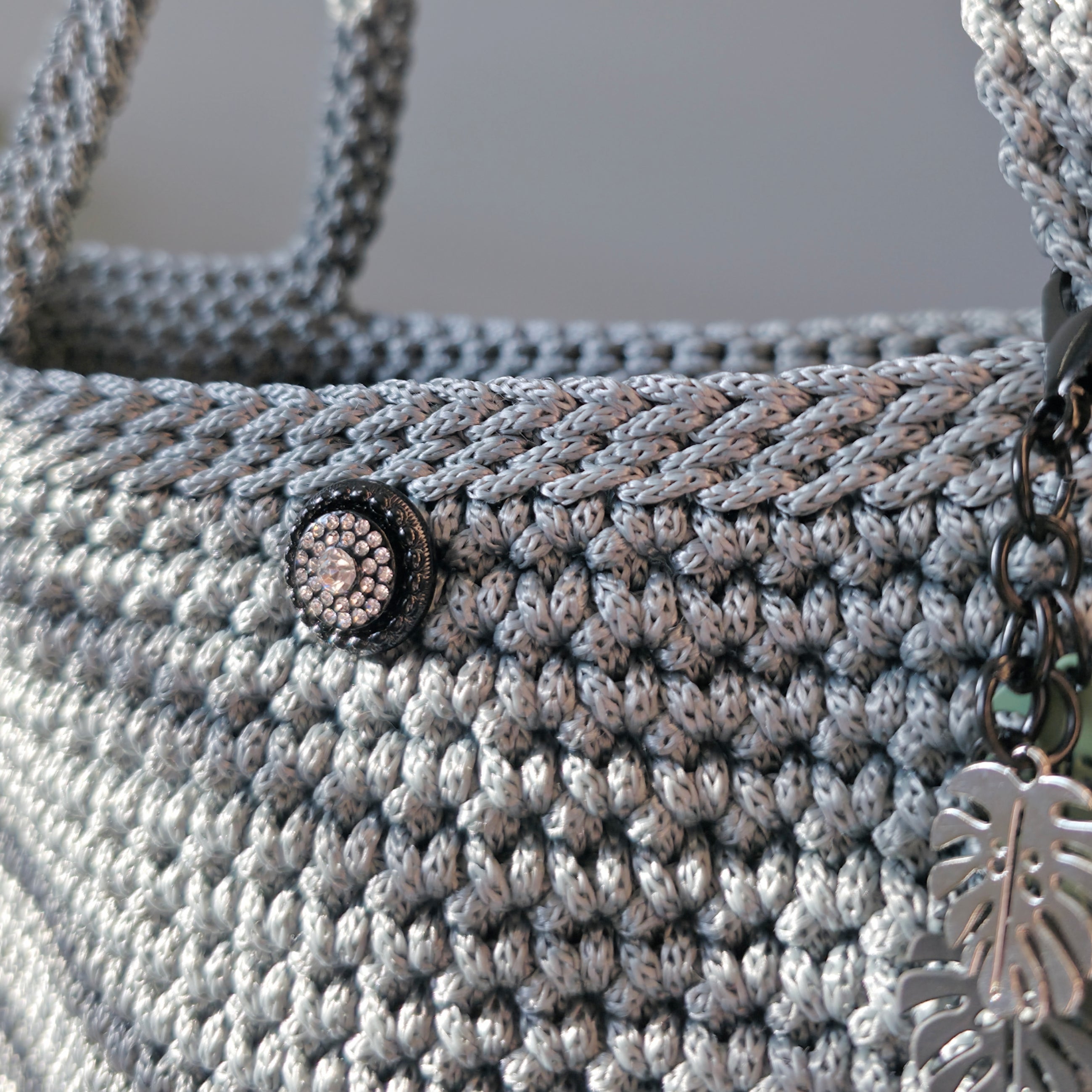 Ambient Grey Hand Crocheted Tote Handbag