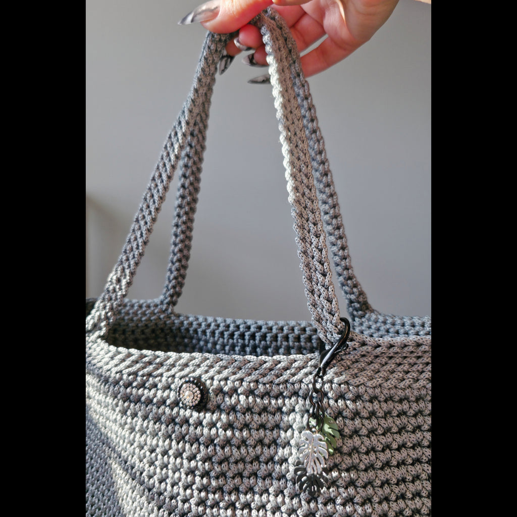 Ambient Grey Hand Crocheted Tote Handbag