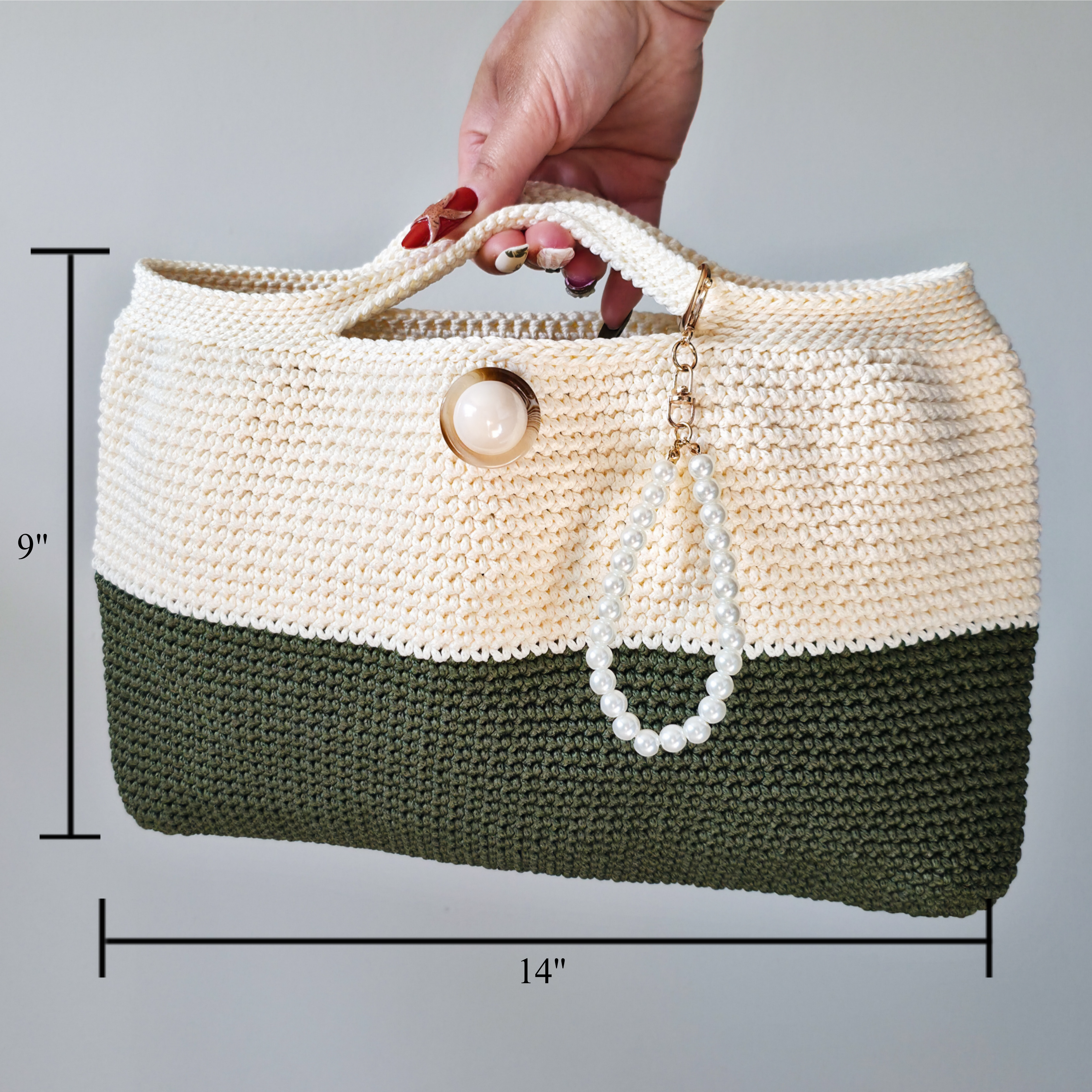 Olive Vineyard Hand Crocheted Handbag