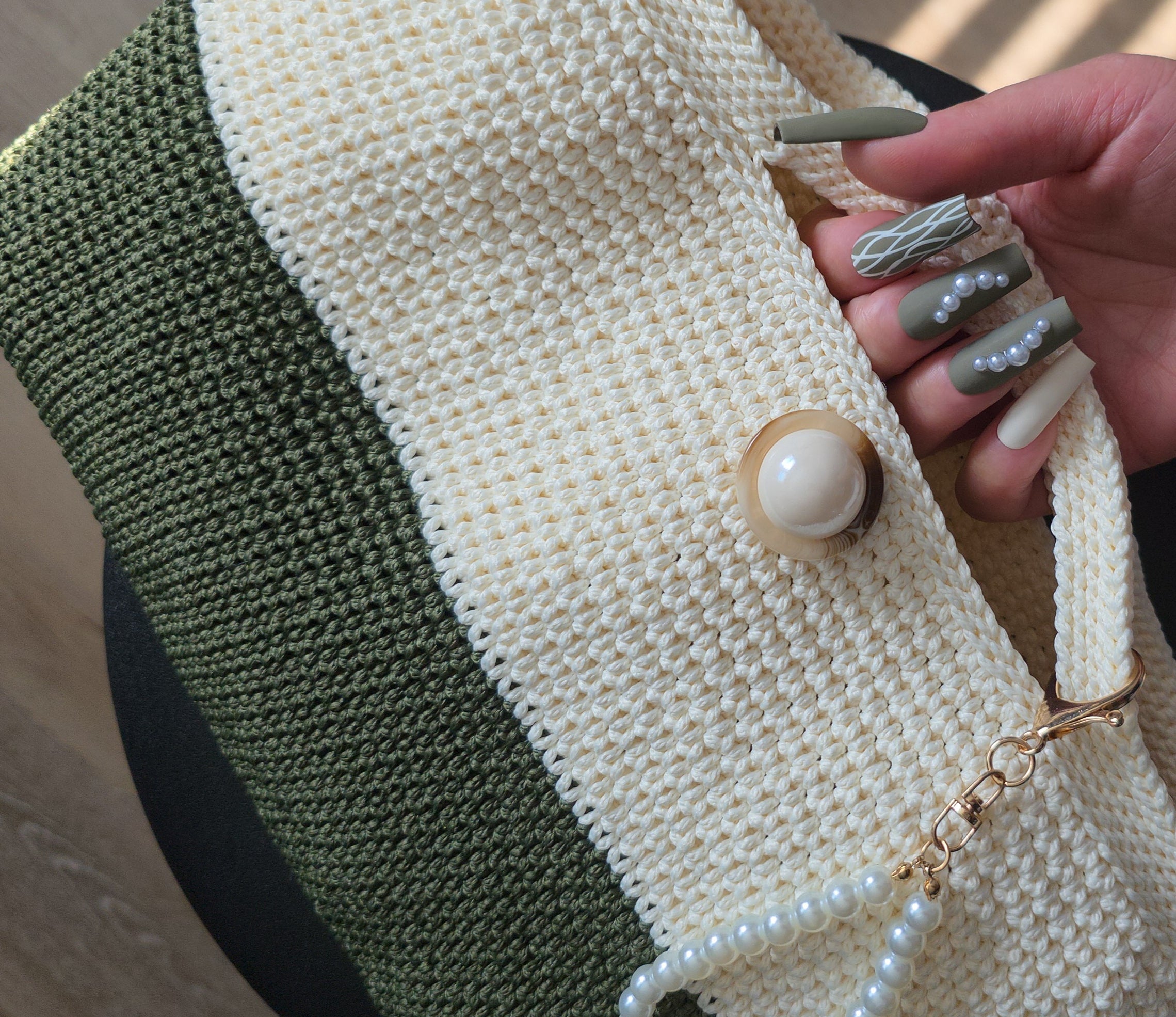 Olive Vineyard Hand Crocheted Handbag