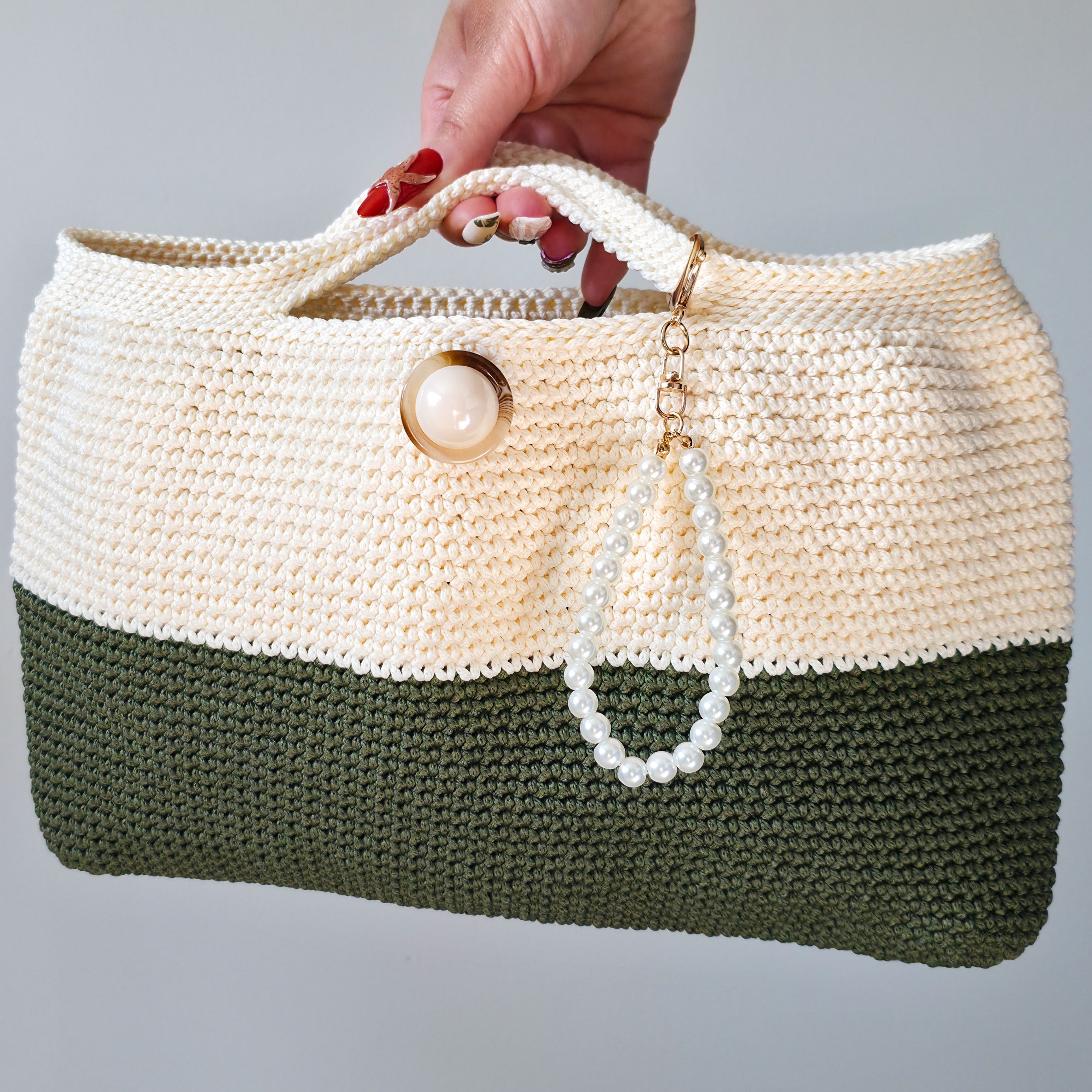 Olive Vineyard Hand Crocheted Handbag