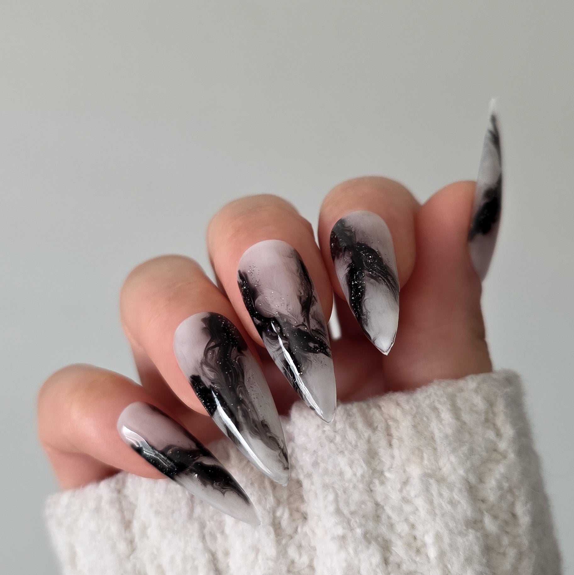 Smoke & Stardust Custom Press On Nail Set