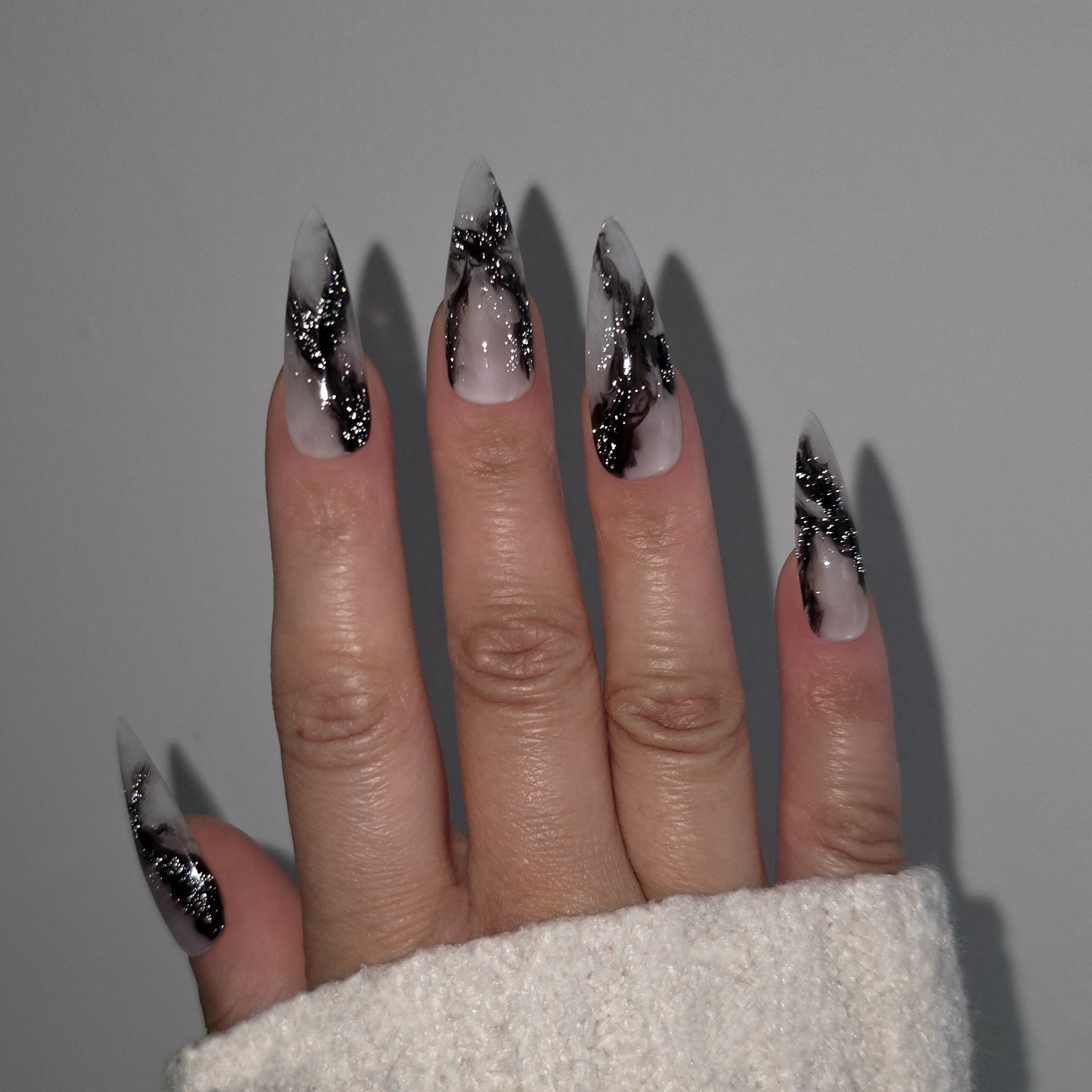 Smoke & Stardust Custom Press On Nail Set