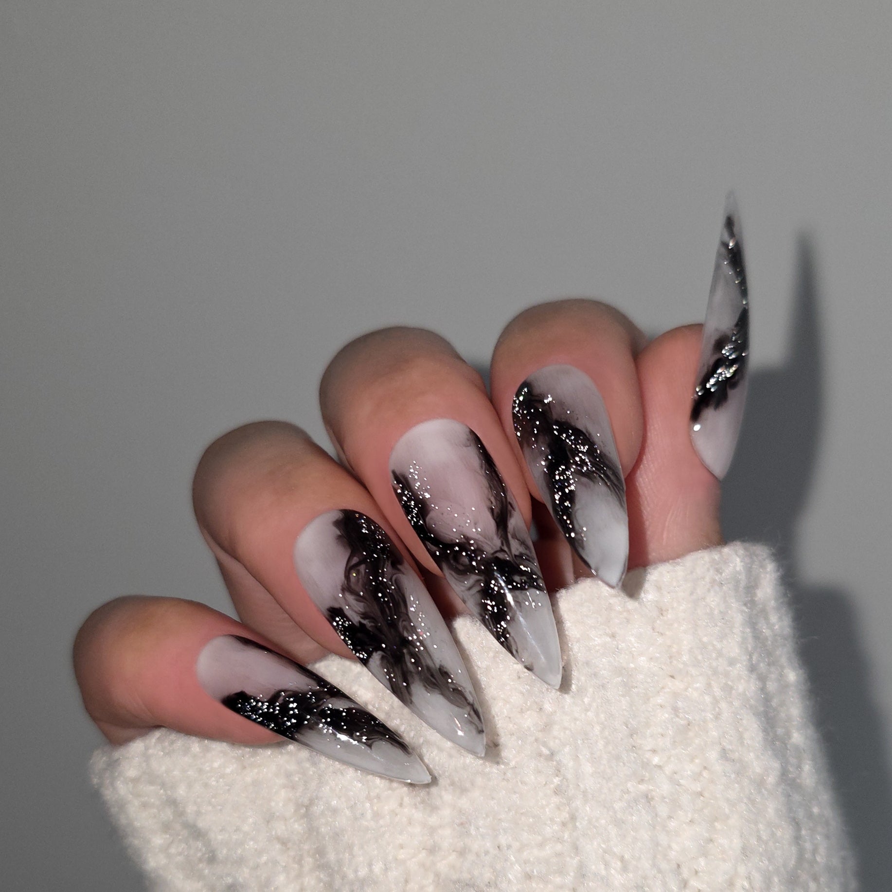 Smoke & Stardust Custom Press On Nail Set