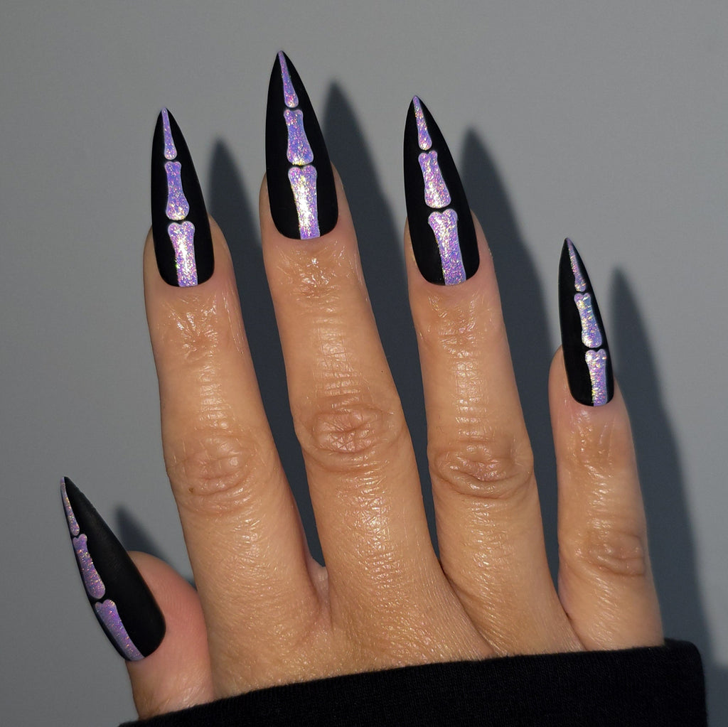 Ghostlight Bones Custom Press On Nail Set