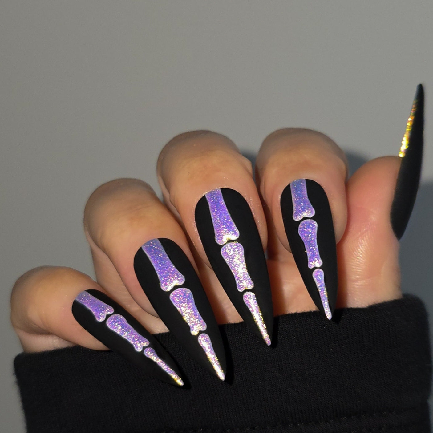 Ghostlight Bones Custom Press On Nail Set