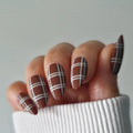 Cocoa Plaid Custom Press On Nail Set