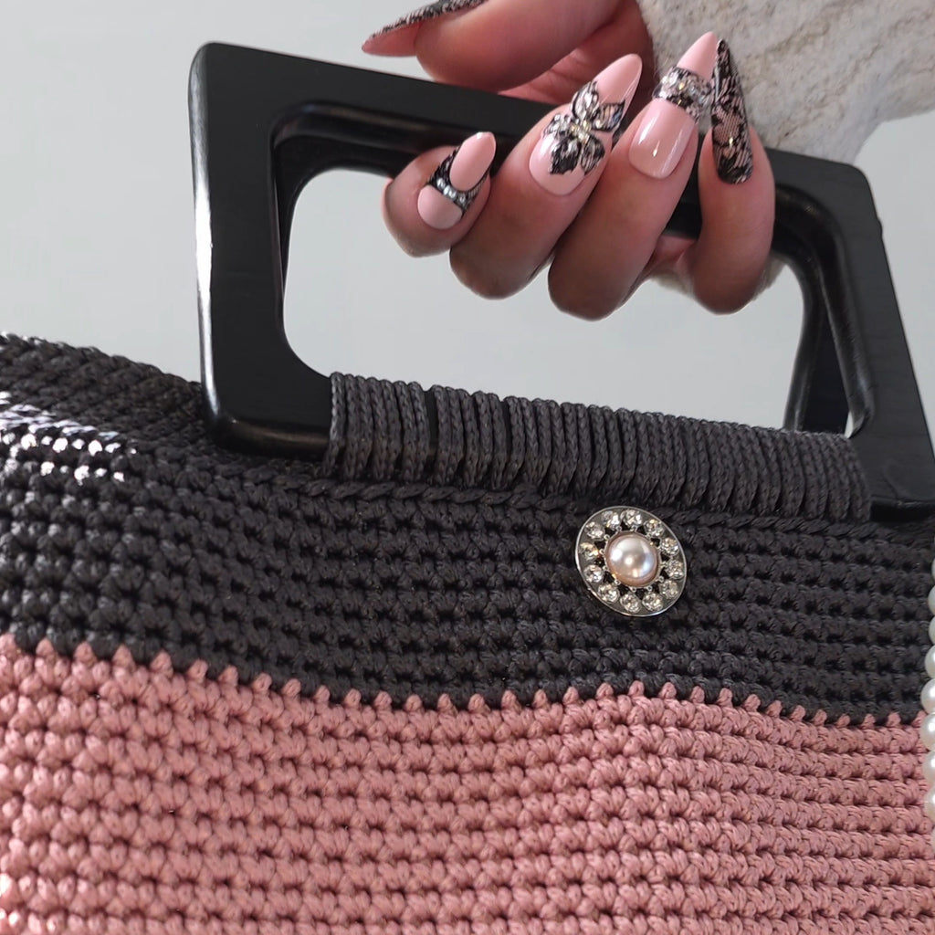 Pretty In Pink Hand Crocheted Handbag