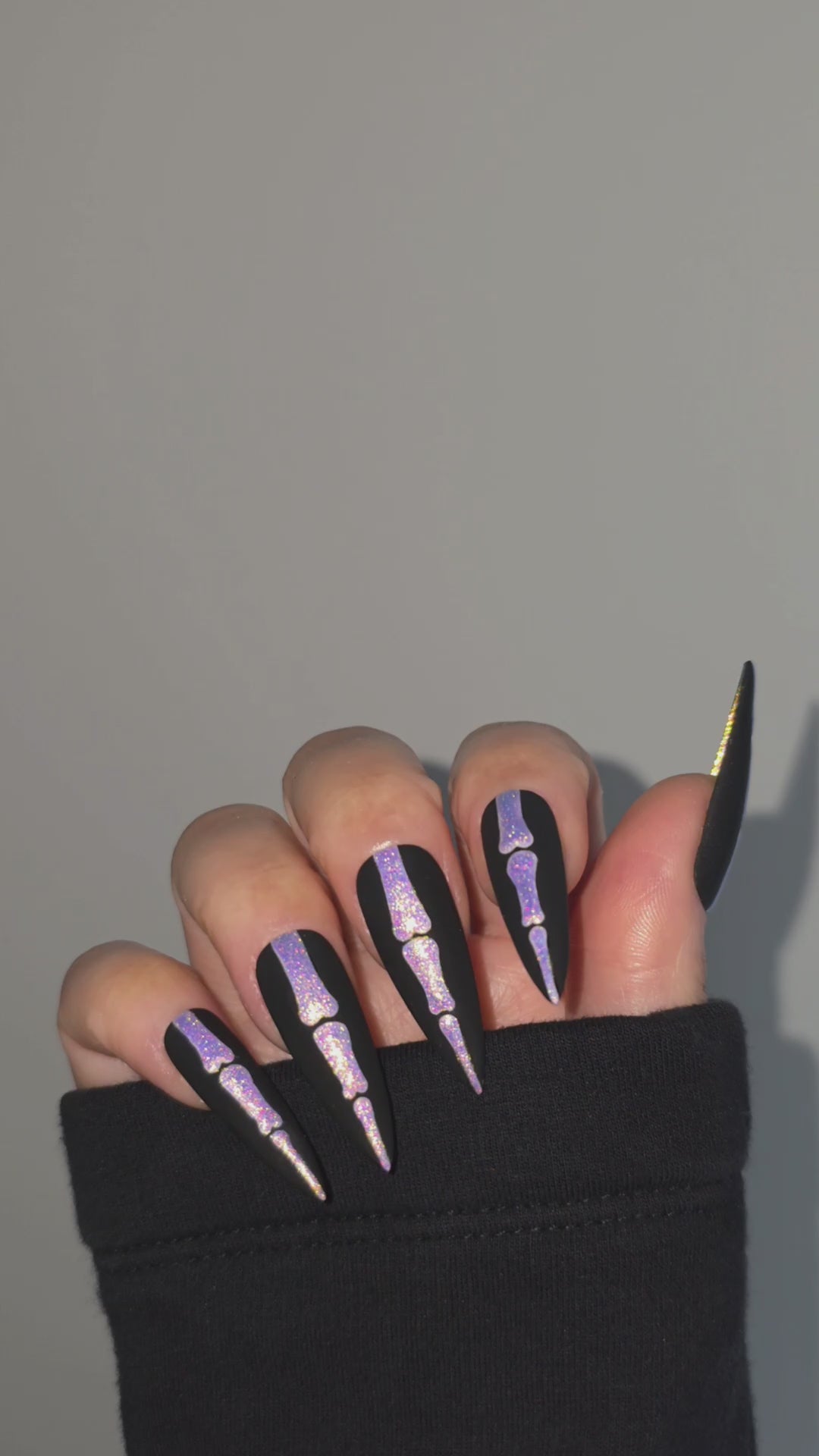 Ghostlight Bones Custom Press On Nail Set