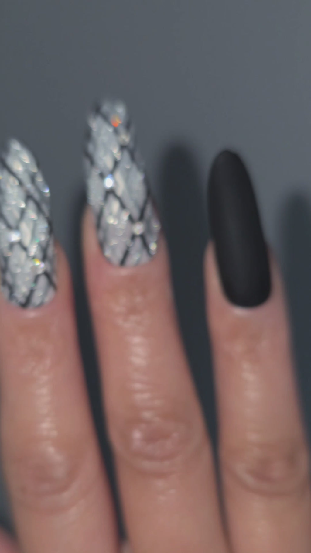 Diamond District Argyle Black Custom Press On Nail Set