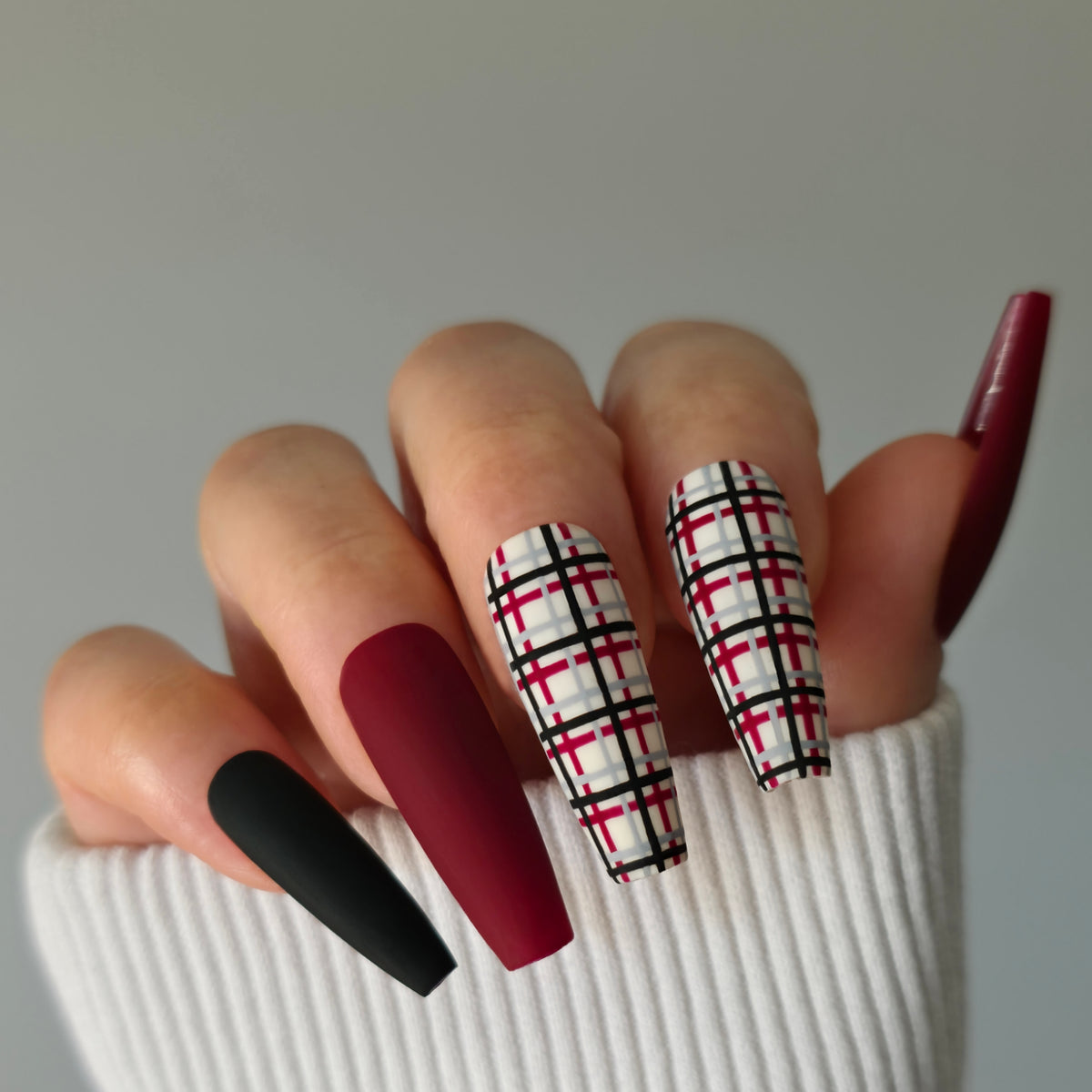 Fall For Plaid Custom Press On Nail Set