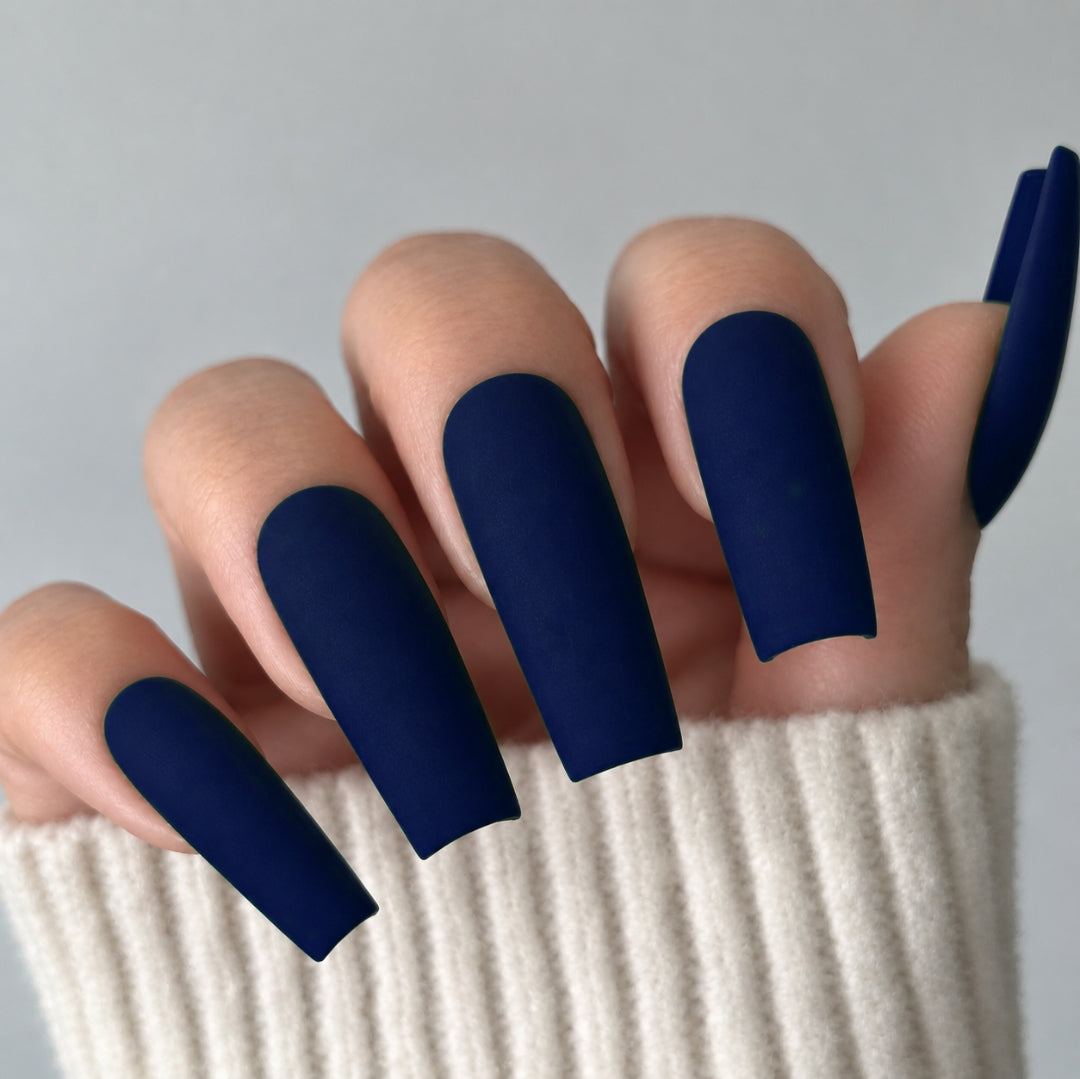 Indigo Blue Custom Press On Nail Set